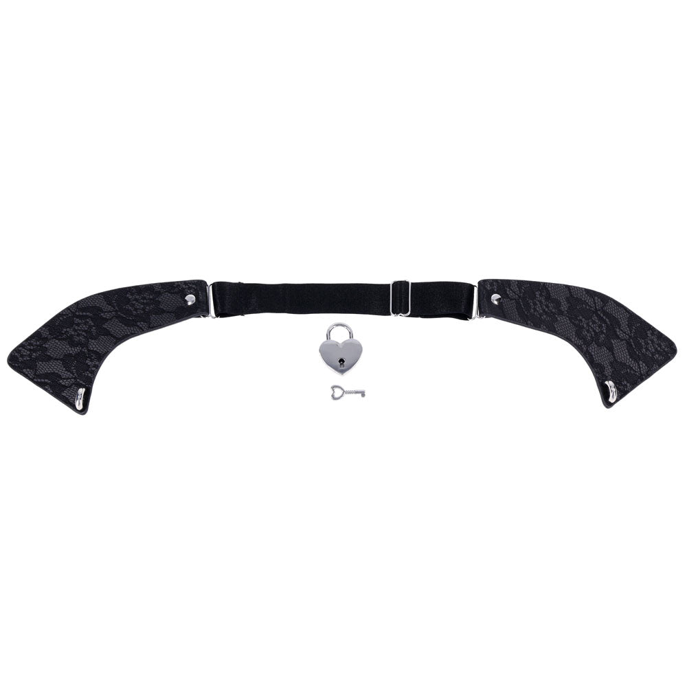 Sex & Mischief Heartbound Lace Day Collar - Black