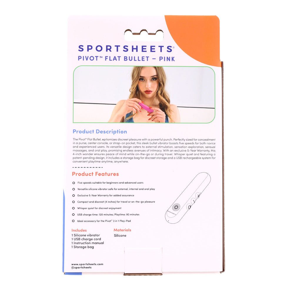 Pivot Flat Bullet Vibrator - Pink