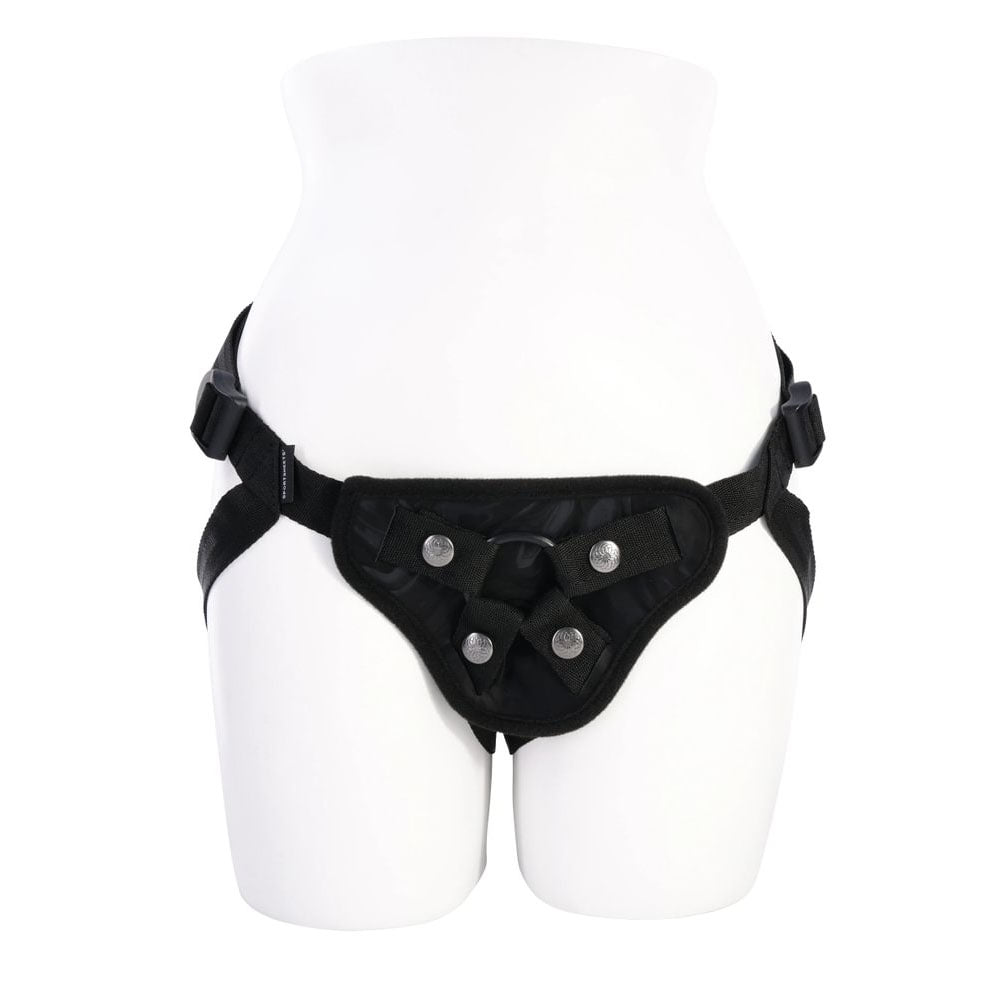 Sportsheets Velvet Noir Adultable Strap On Harness - Black