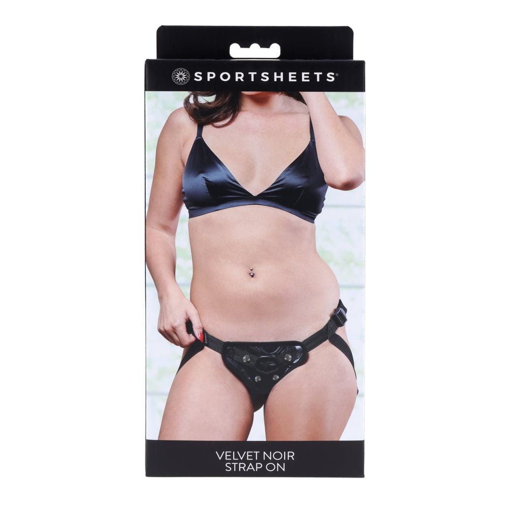 Sportsheets Velvet Noir Adultable Strap On Harness - Black