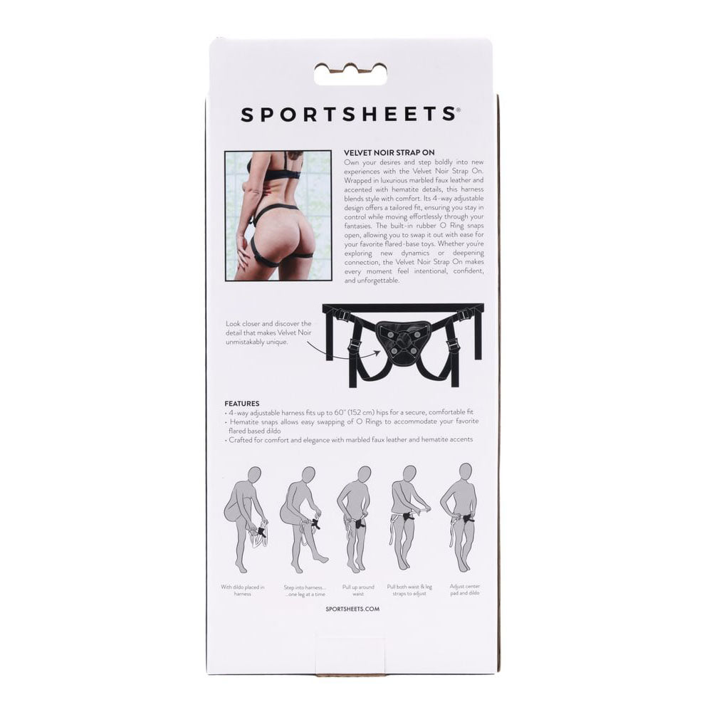 Sportsheets Velvet Noir Adultable Strap On Harness - Black