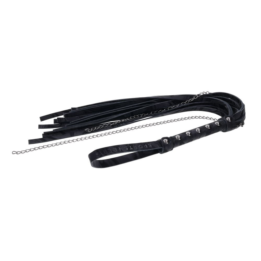 Sportsheets Velvet Noir Chain Flogger - Black