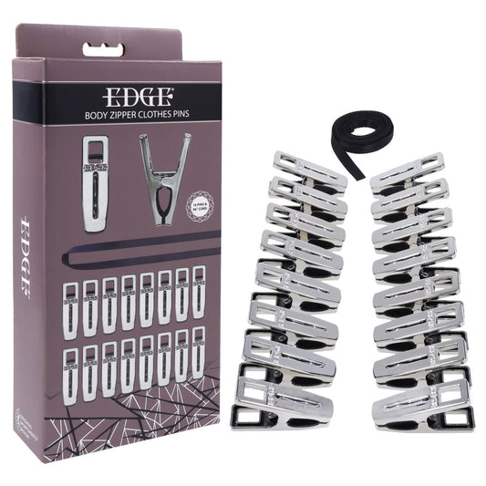 Edge Body Zipper Clothes Pins - Set of 16