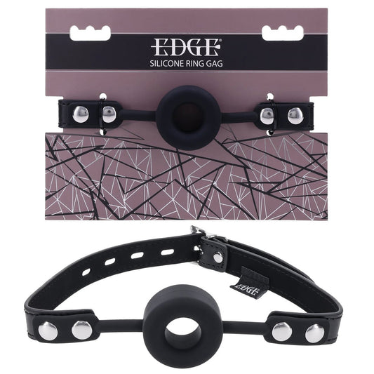 Edge Silicone Ring Gag - Black