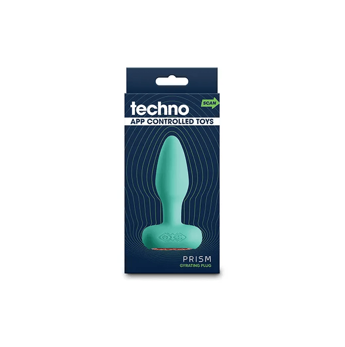 Techno Prism Butt Plug With App Control - Teal