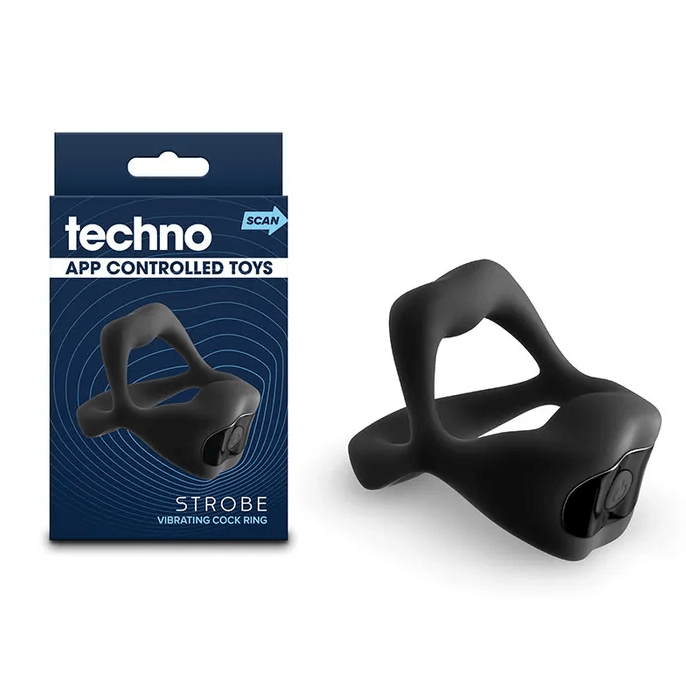 Techno Strobe - Vibrating Cock Ring With App Control - Black