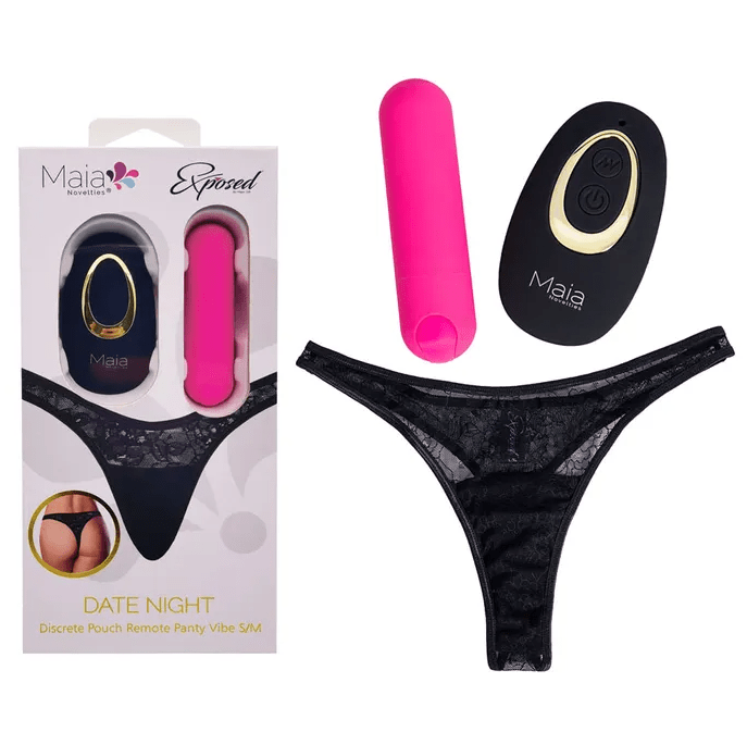 Maia Date Night Panty Vibrator & Remote L/XL - Black