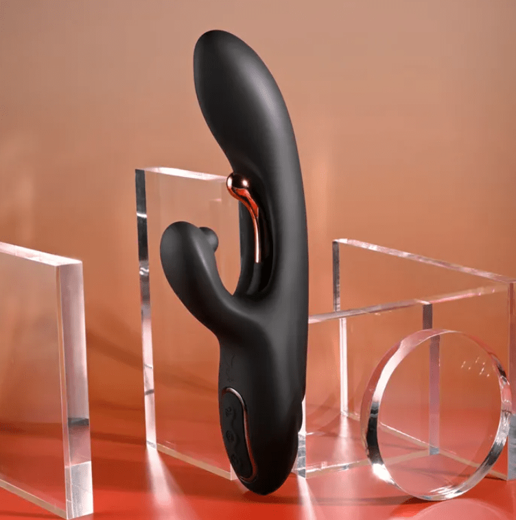 Playboy Pleasure Aureus Rabbit Vibrator with Internal Flicker - Black