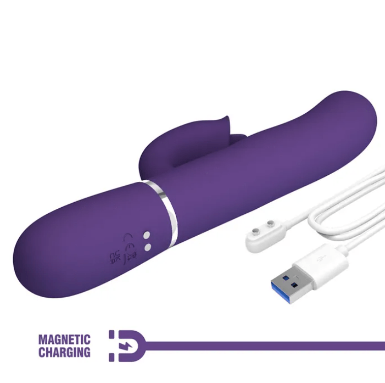 Party Up Alan Dual Motor - Licking & Thumping Rabbit Vibe - Purple