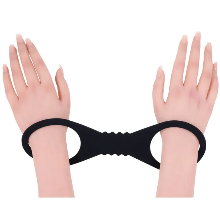Sex & Mischief Shadow Large Black Silicone Cuffs