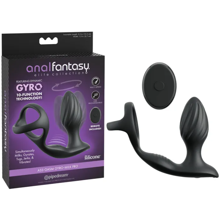 Pipedream Anal Fantasy Elite Ass-Gasm Gyro-Milk Pro - Gyrating Butt Plug