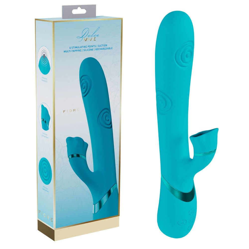 Vive Fiore - Tapping G-Spot Vibrator with Clitoral Stimulation - Blue