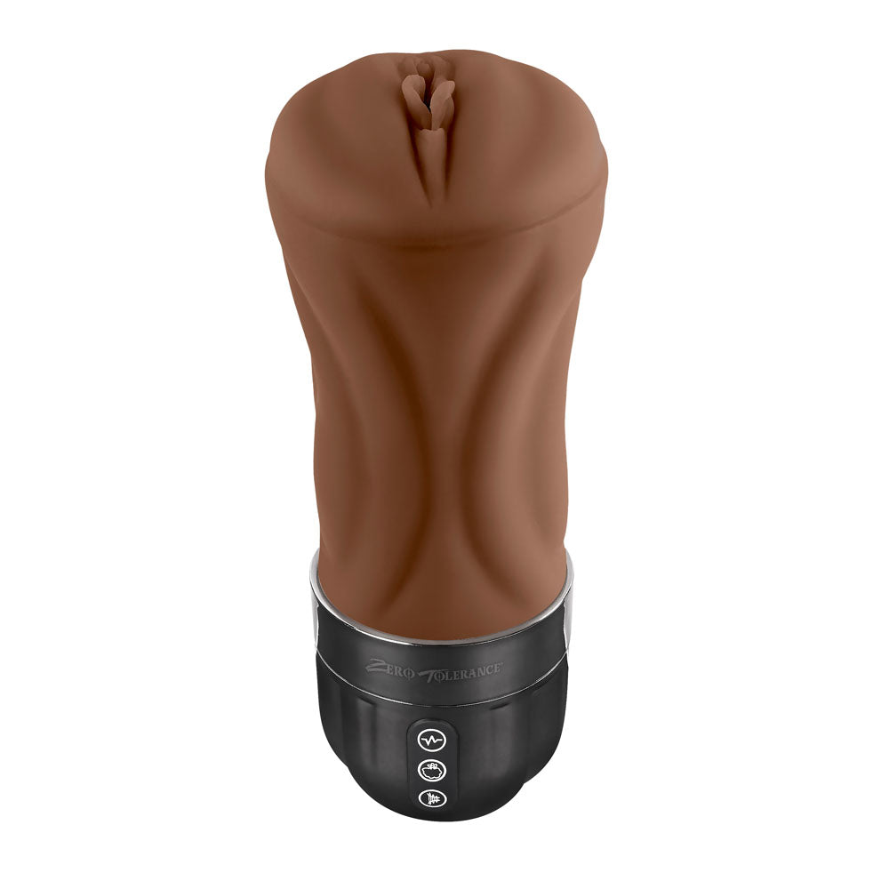 Zero Tolerance Tight Lipped - Vibrating Stroker - Brown