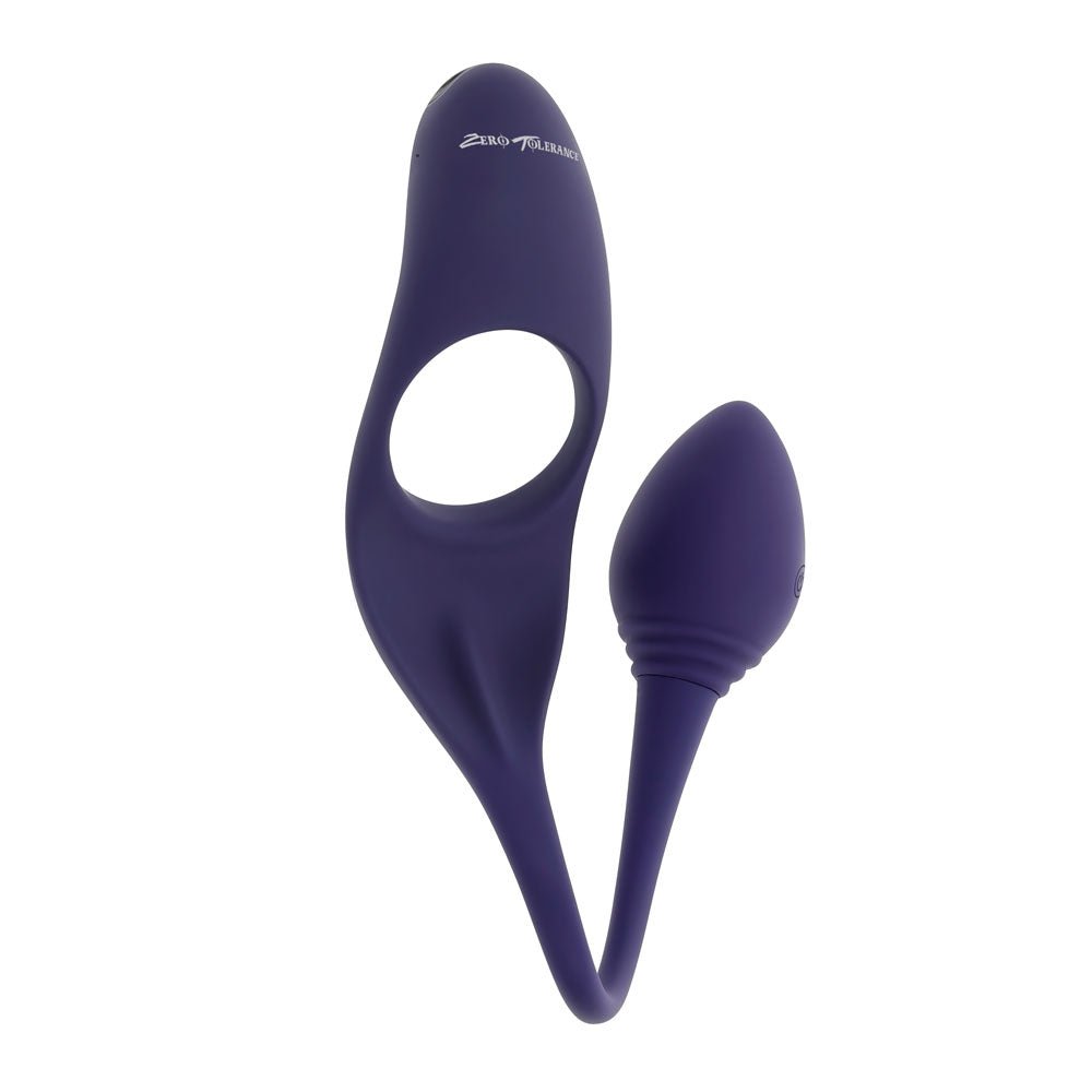 Zero Tolerance Tip To Tail - Vibrating Butt Plug + Cock Ring  - Blue