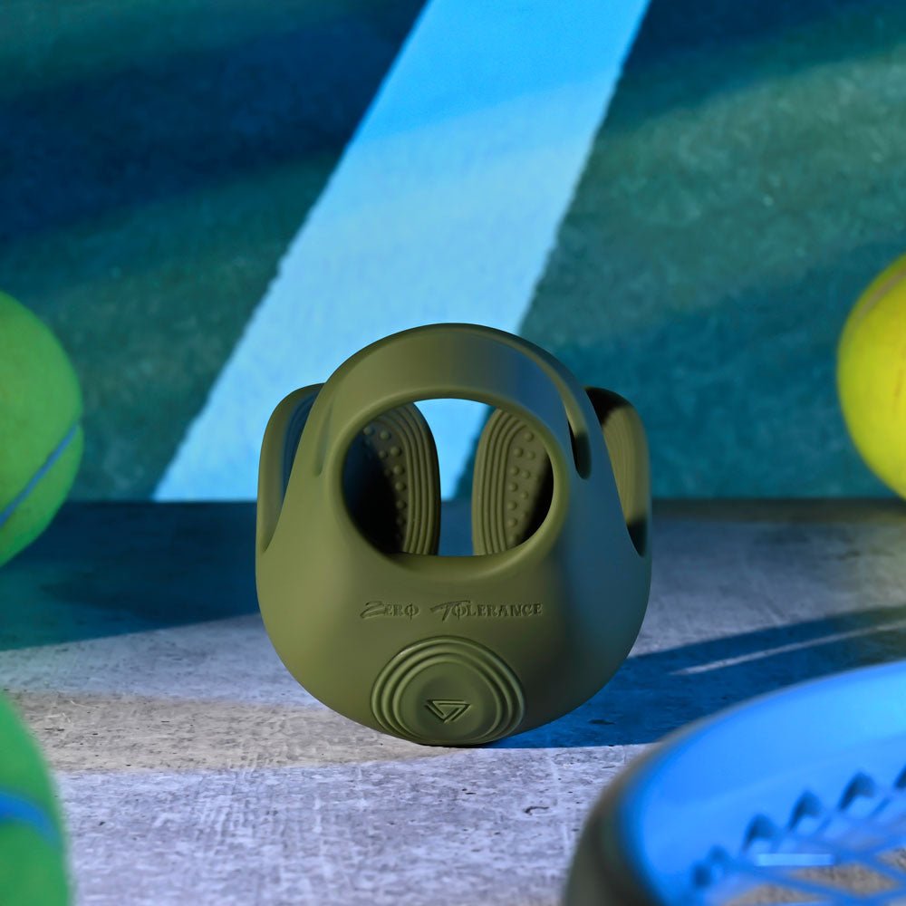Zero Tolerance Nutty Buddy - Vibrating Cock  & Balls Ring - Olive Green