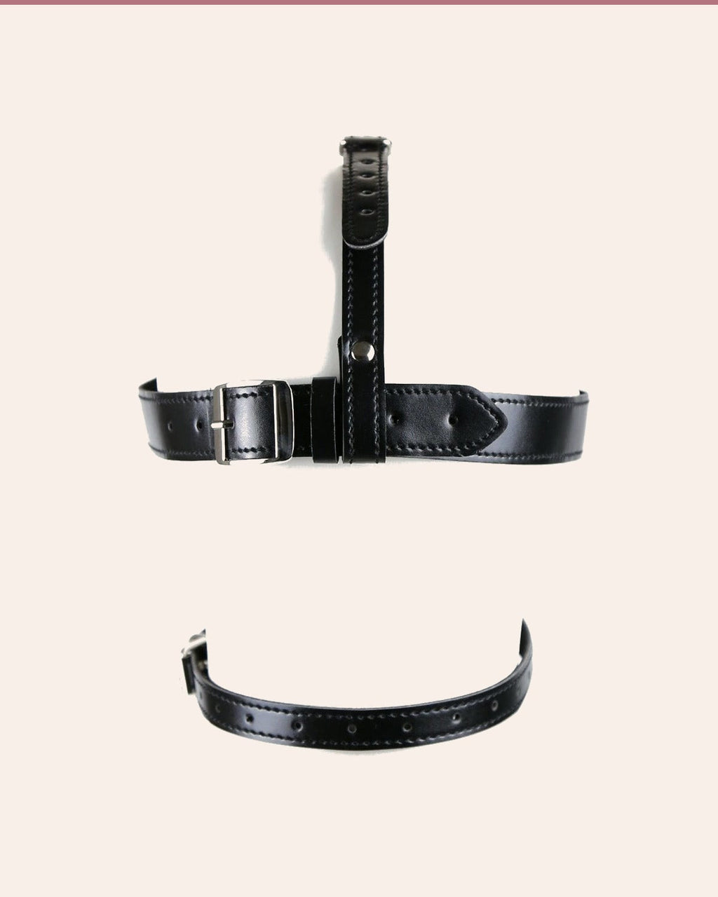 Choose Surrender On Your Terms – Leather Blindfold & Ball-Gag Mask