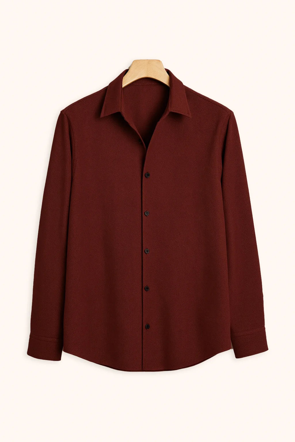Men's Burgundy Color Premium Full Sleeve Shirt
