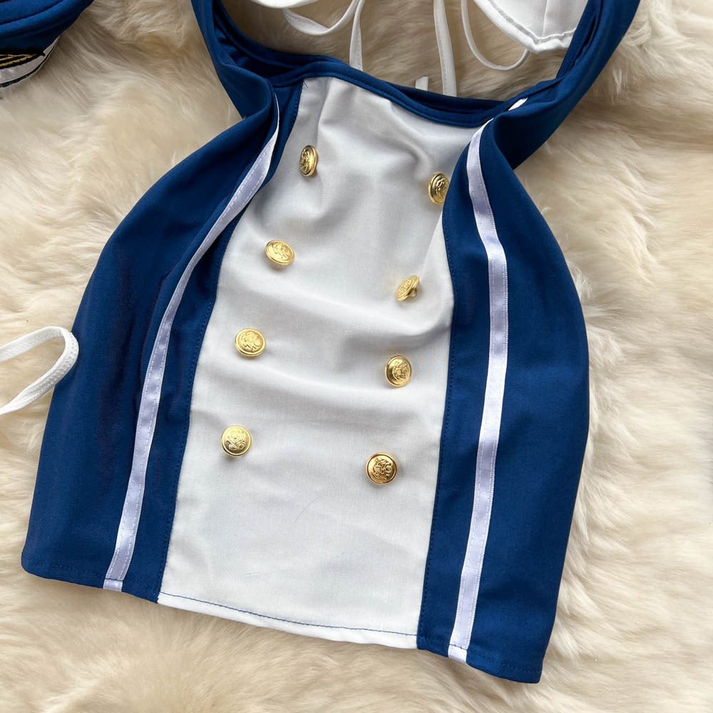 Be His Sky-High Captain Tonight – 6 Piece Set with Panty, Headpiece & Bow