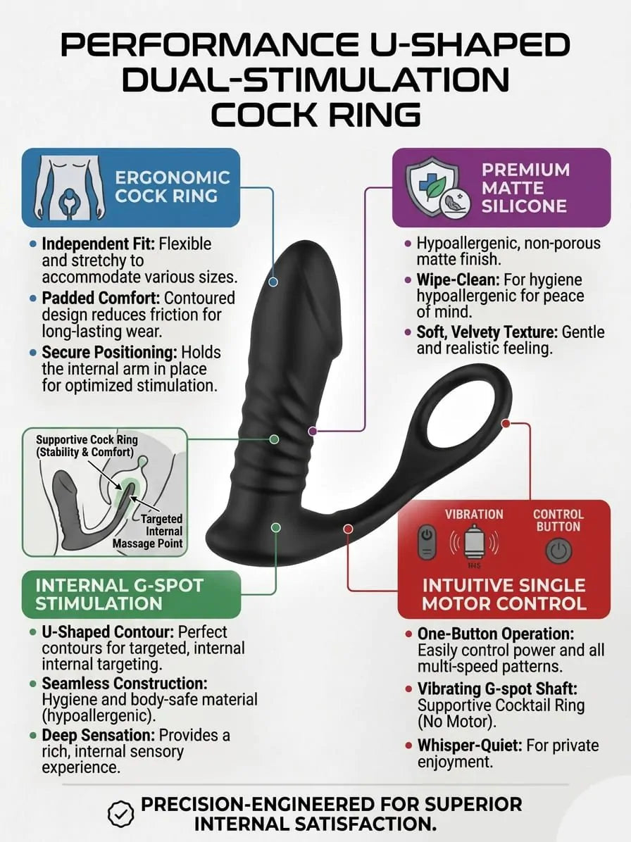 Prostate Massager with Cock Ring India – Ribbed Silicone Male Anal Vibrator with Integrated Support Ring