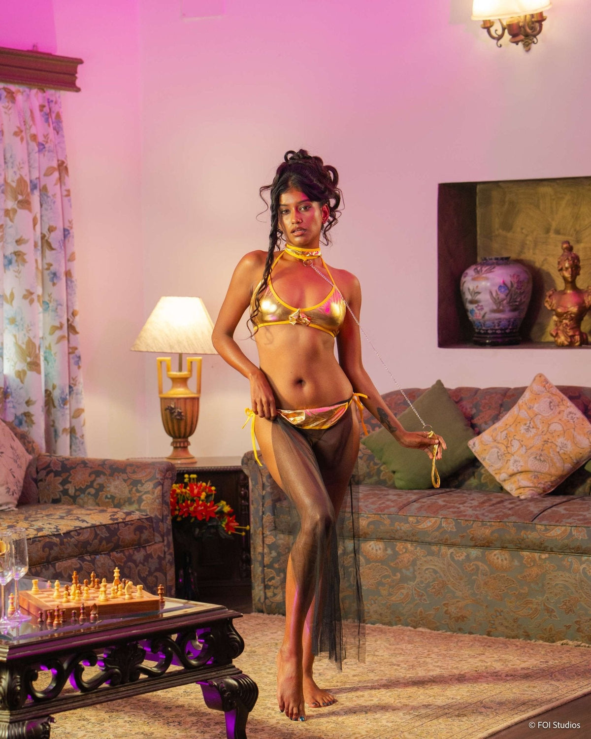 Be His Golden Princess Tonight – 3 Piece Set with Skirt & Choker