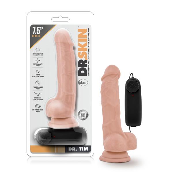 Dr. Skin Dr. Tim - Flesh 7.5 Inch Vibrating Dong