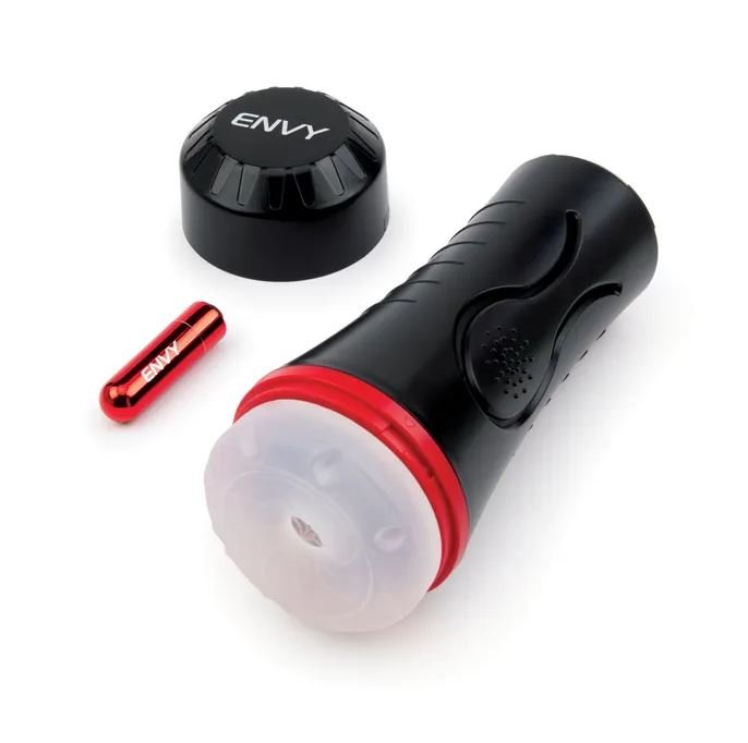 Envy Squeezable Clear Clutch Vibrating Stroker