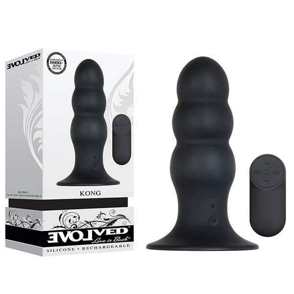 Evolved Kong Large Black Butt Plug with Remote Control