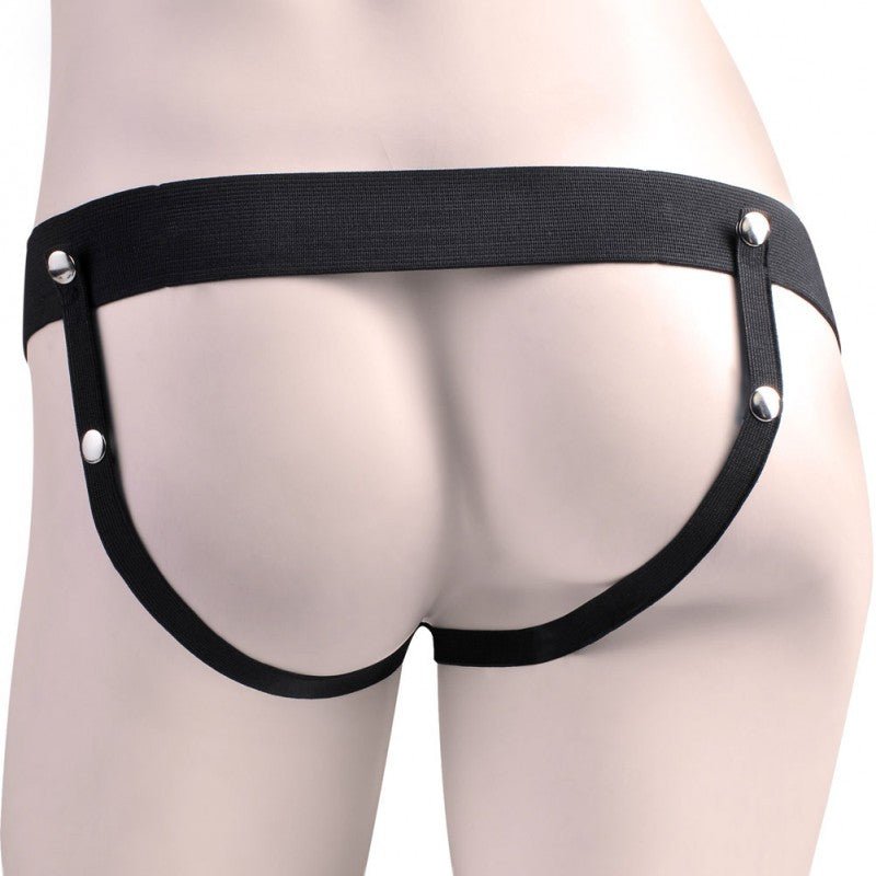 Fetish Fantasy Vibrating 7 Inch Hollow Strap-On with Remote Control - Tan