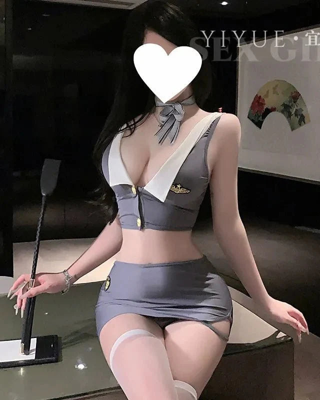Welcome Him Aboard After Dark – 4 Piece Set with Skirt & Panty