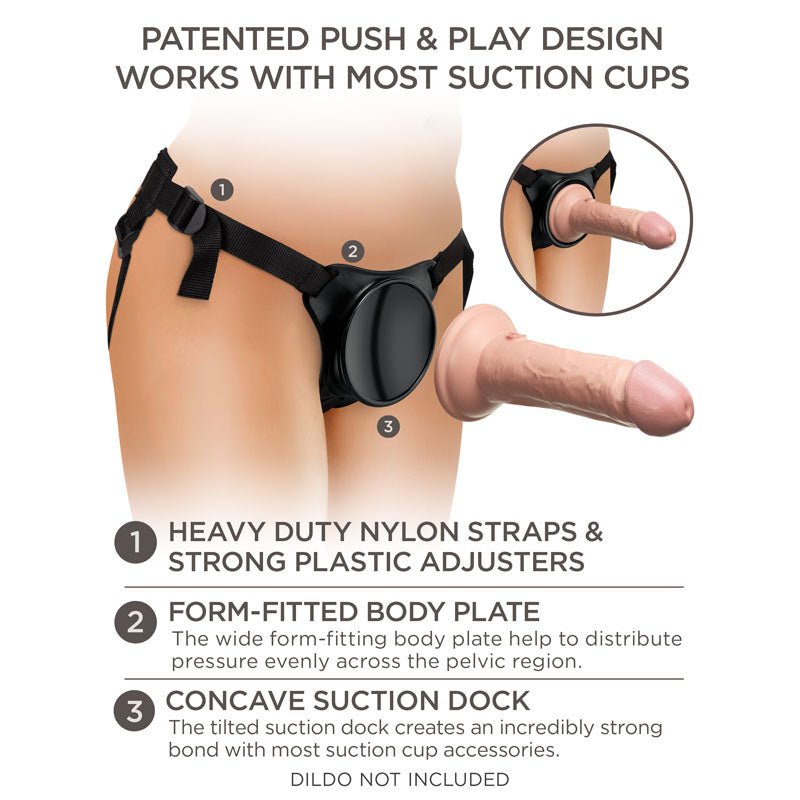 King Cock Elite Beginner's Body Dock Strap-On Black Harness