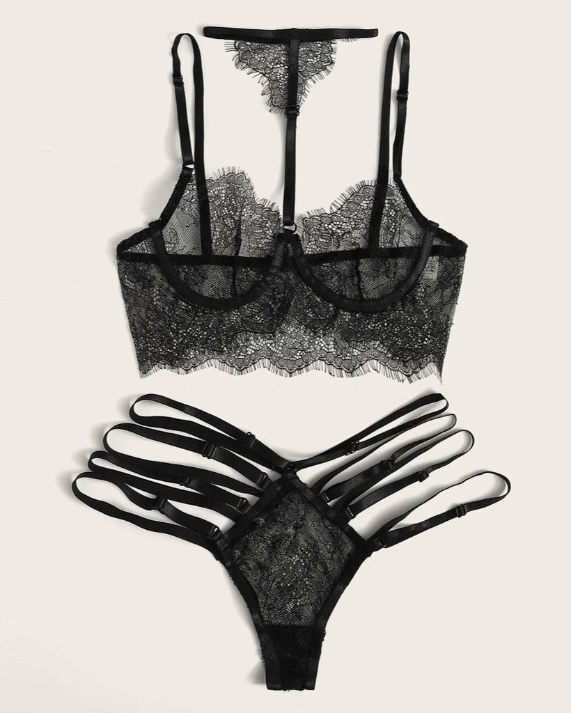 Make Him Chase Your Dark Side – 2 Piece Set with Panty