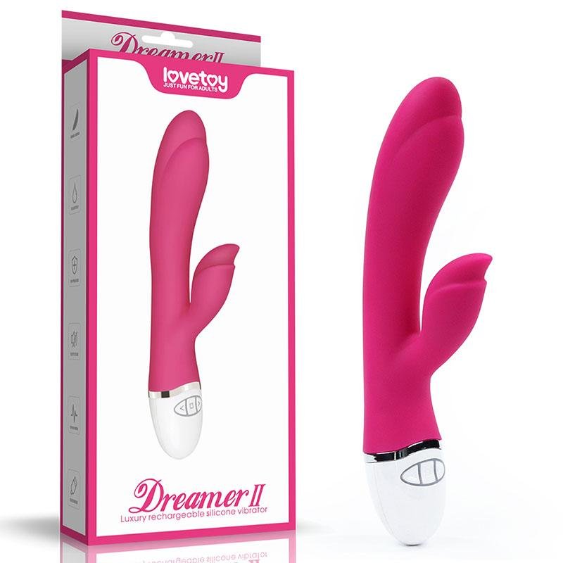 Lovetoy Dreamer II Rabbit Vibrator - Rose Red
