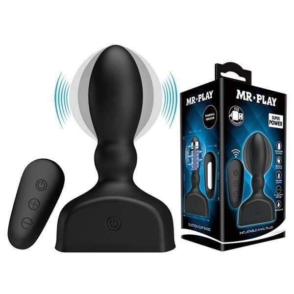 Mr Play Inflatable Anal Butt Plug with Remote Control - Black