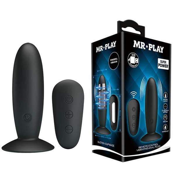 Mr Play Remote Control Vibrating Butt Plug - Black