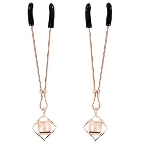 Sex & Mischief Brat Pearl Nipple Clips - Rose Gold
