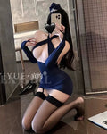 Make His Private Appointment Worth Waiting For – 4 Piece Set with Headpiece, Panty & Cuffs