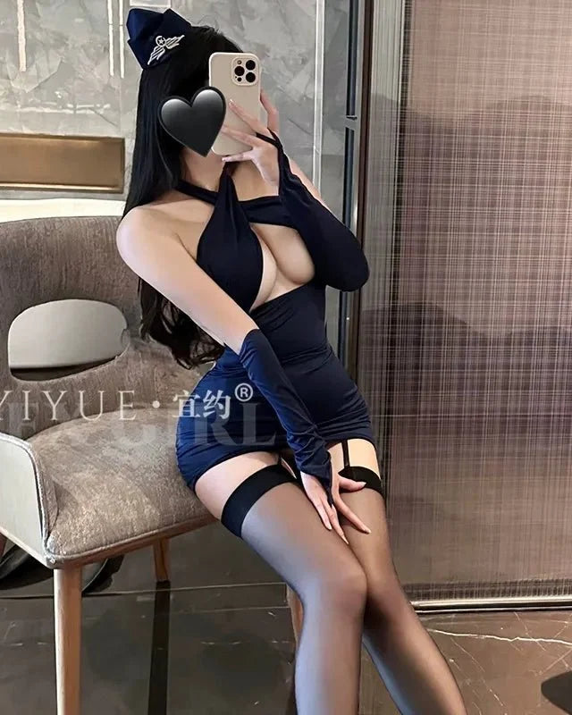 Make His Private Appointment Worth Waiting For – 4 Piece Set with Headpiece, Panty & Cuffs