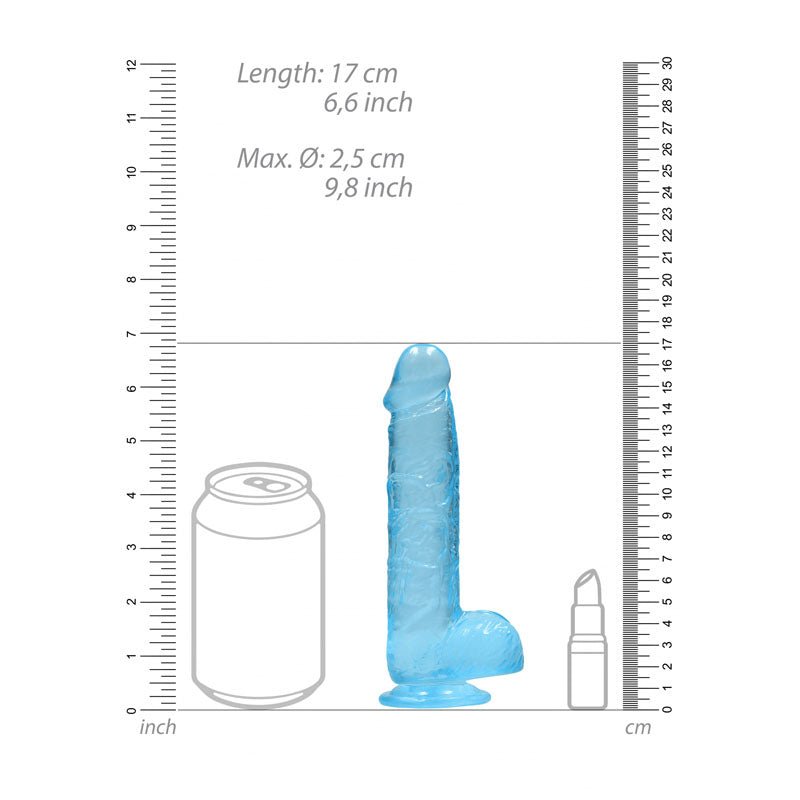 RealRock 6 Inch Realistic Dildo with Balls - Blue