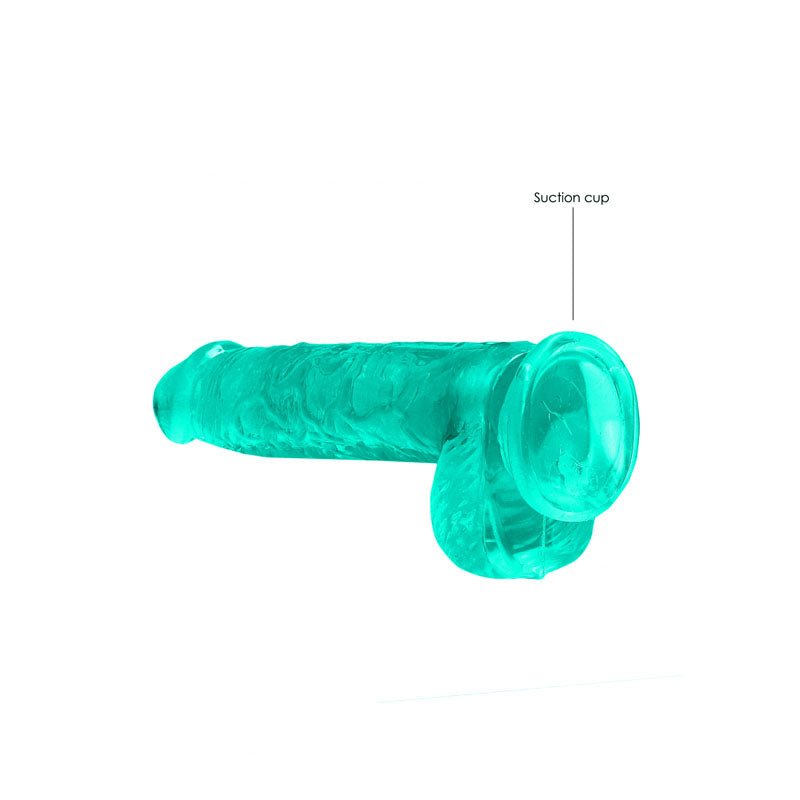 RealRock 6 Inch Realistic Dildo with Balls - Turquoise