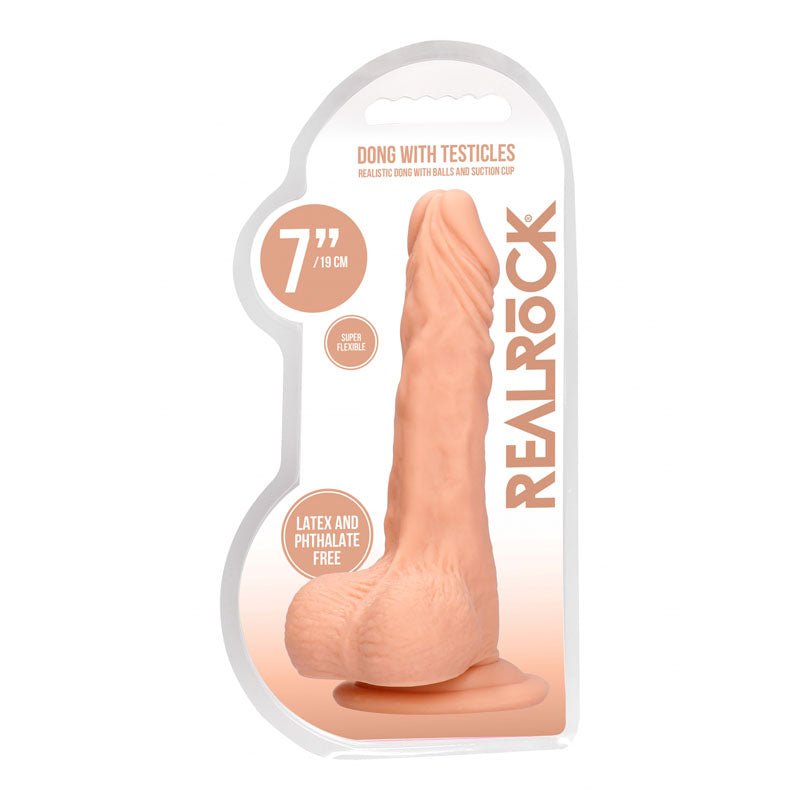 RealRock 7 Inch Flesh Realistic Dildo with Balls