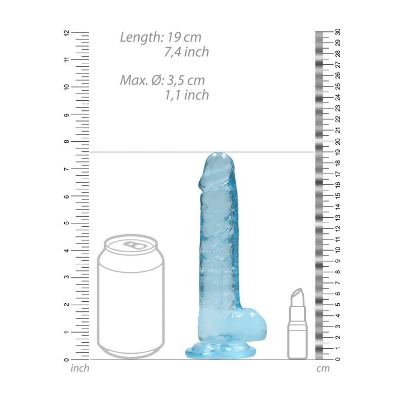 RealRock 7 Inch Realistic Dildo With Balls - Blue
