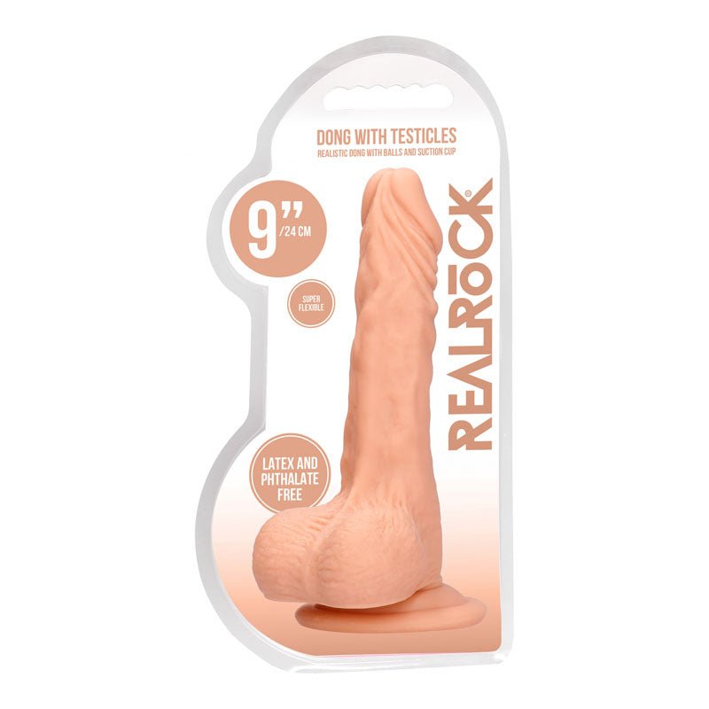 RealRock 9 Inch Realistic Flesh Dong with Balls