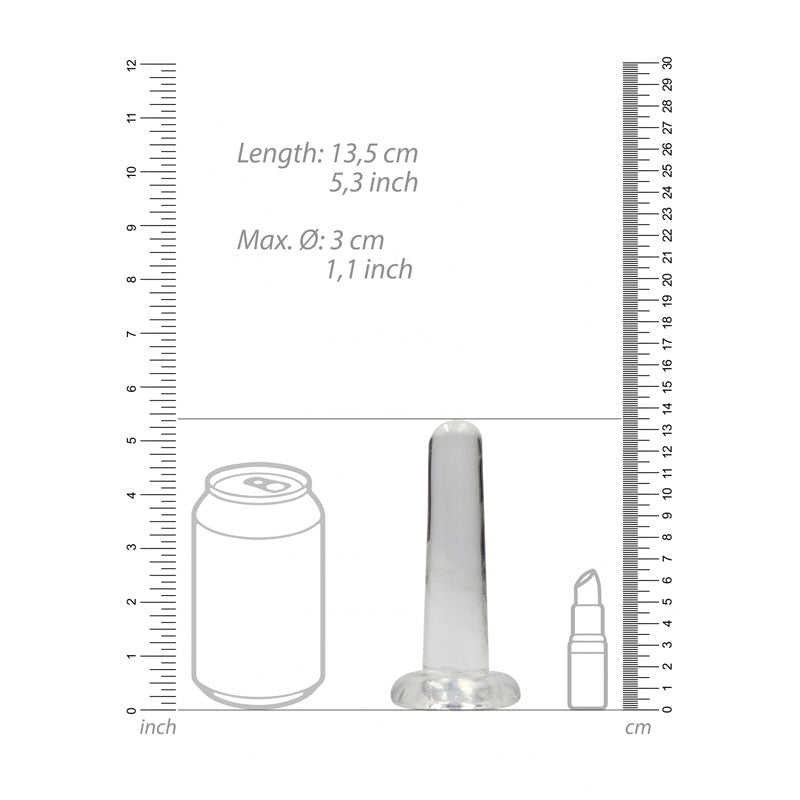 RealRock Non Realistic 5 Inch Dildo with Suction Cup - Clear