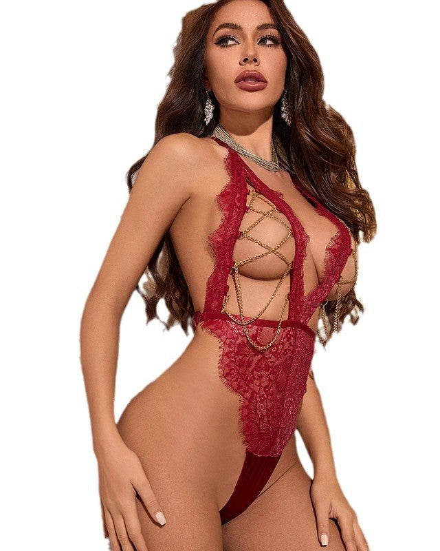Be The Red Flag He Wants – Lace Bodysuit