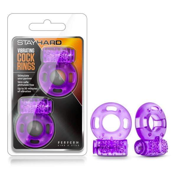Stay Hard - Vibrating Disposable Cock Rings - Purple - 2 Pack