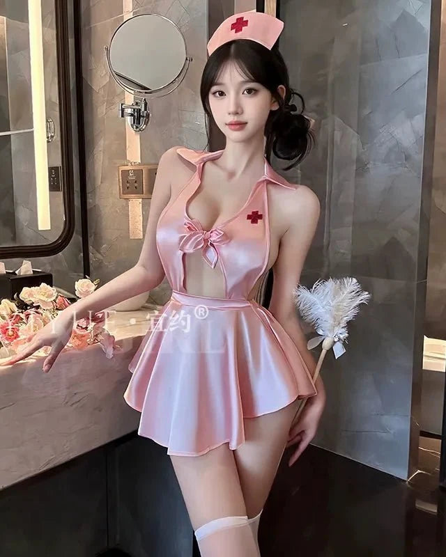 Give Him The Sweetest Check-Up – 3 Piece Set with Headpiece & Panty