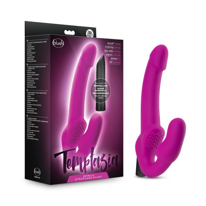 Temptasia Estella 9.5 Inch Strapless Dildo - Pink