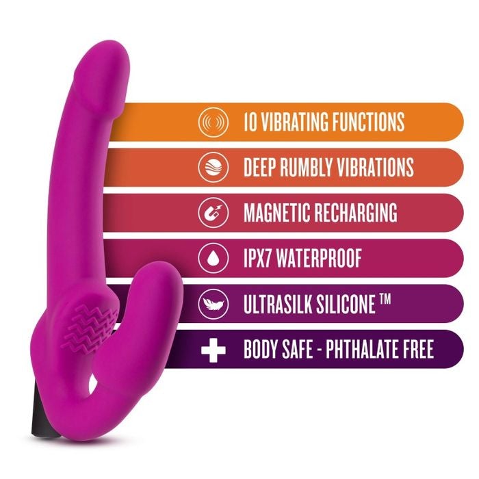 Temptasia Estella 9.5 Inch Strapless Dildo - Pink