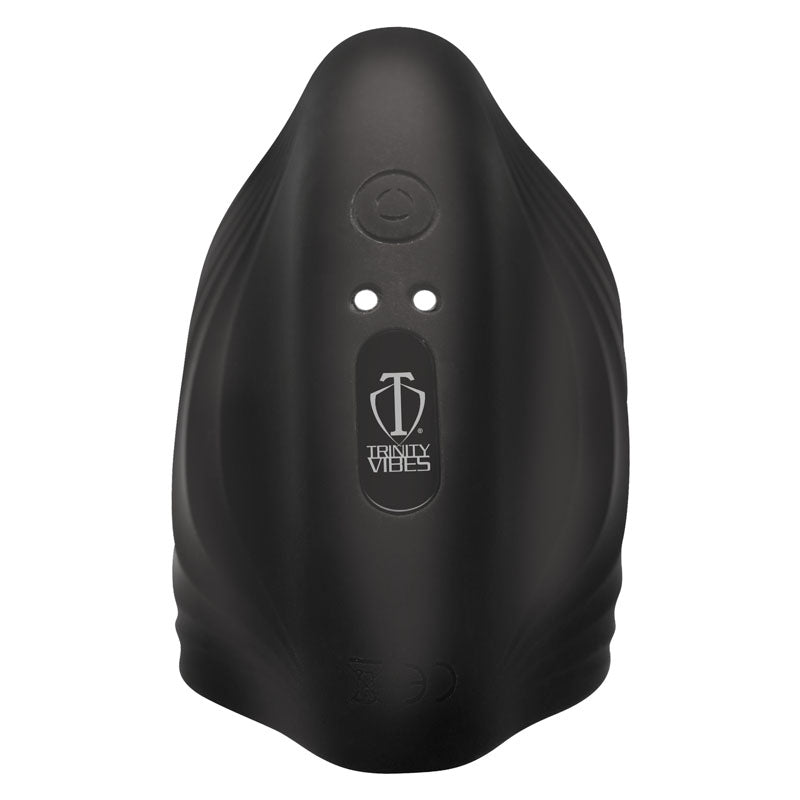 Trinity 10X Pleasure Stroke - Black - Vibrating Masturbator Sleeve