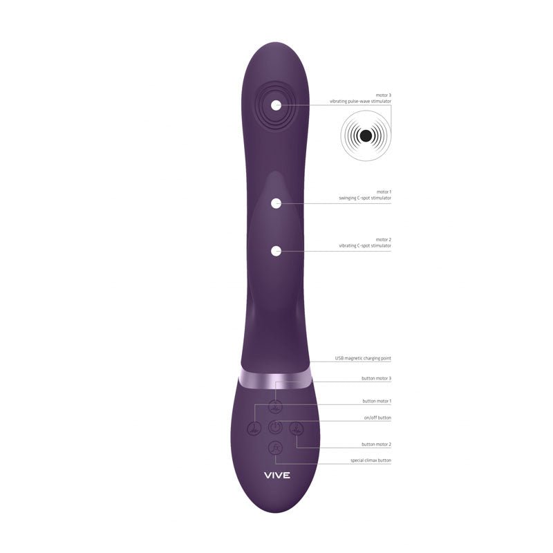 Vive AIMI Pulse Wave Swinging G-Spot Rabbit - Purple